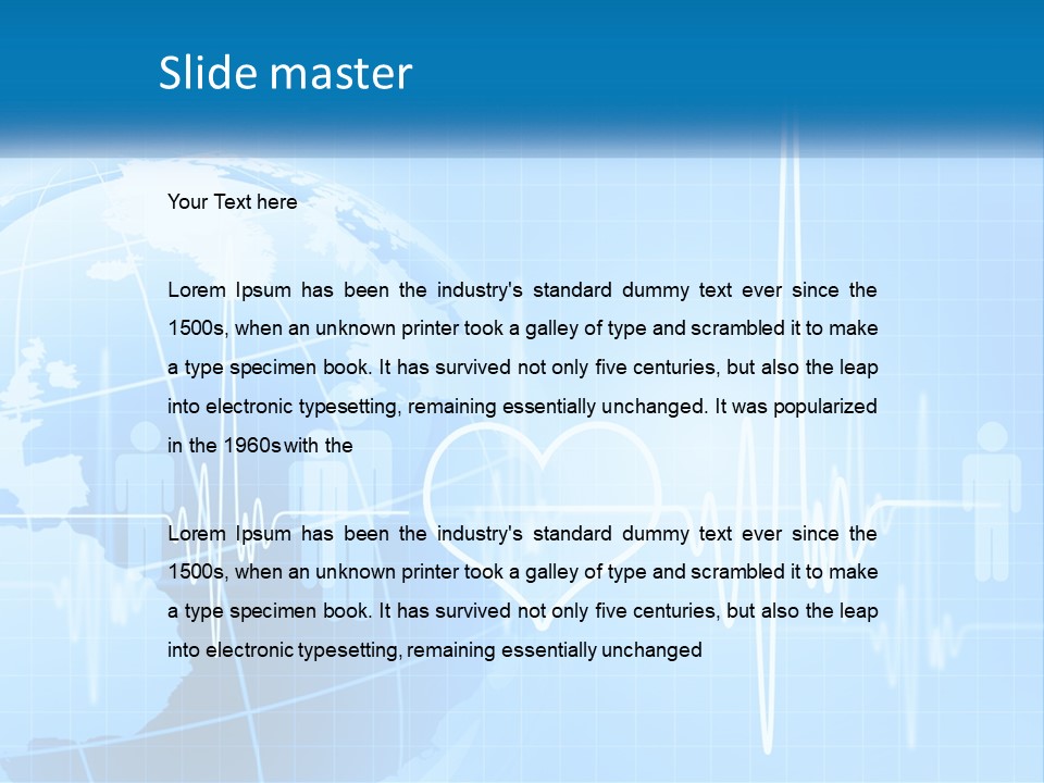 A Blue Globe With A Heart On It PowerPoint Template