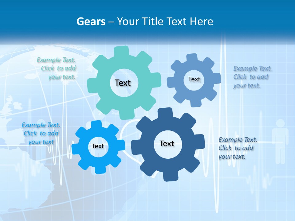 A Blue Globe With A Heart On It PowerPoint Template