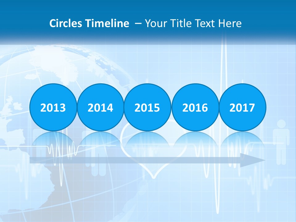 A Blue Globe With A Heart On It PowerPoint Template