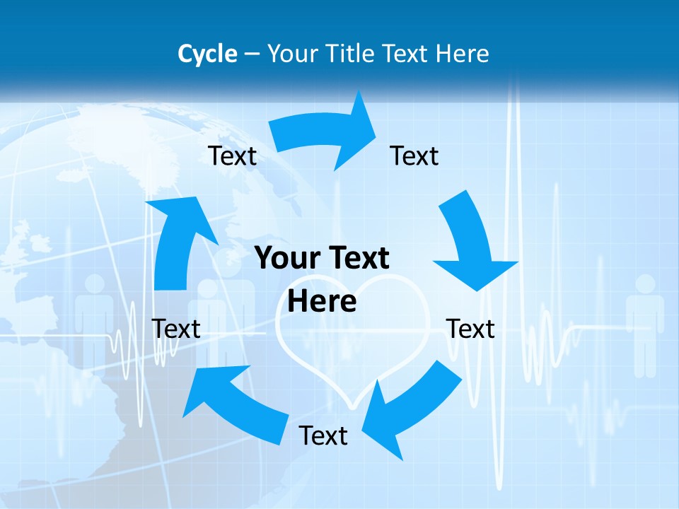A Blue Globe With A Heart On It PowerPoint Template