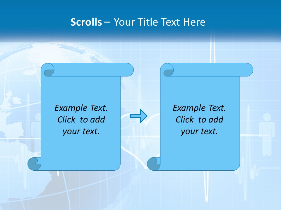 A Blue Globe With A Heart On It PowerPoint Template