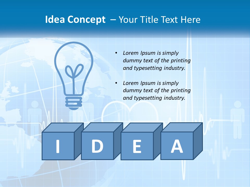 A Blue Globe With A Heart On It PowerPoint Template
