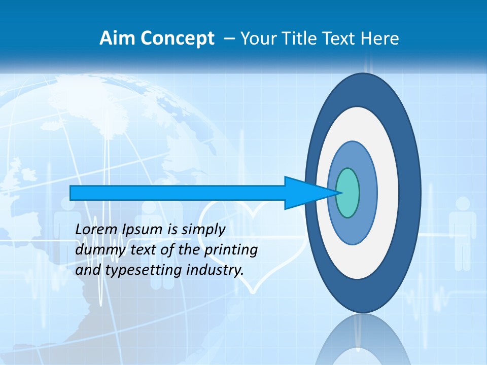A Blue Globe With A Heart On It PowerPoint Template