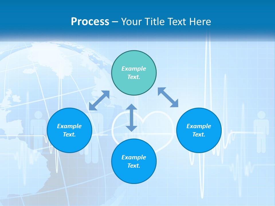 A Blue Globe With A Heart On It PowerPoint Template