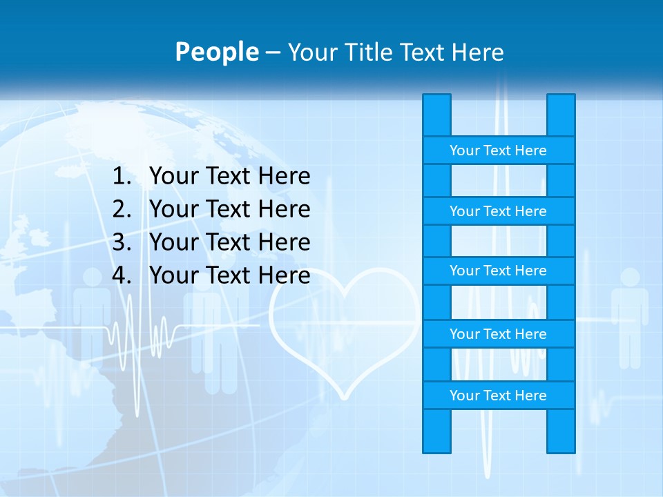 A Blue Globe With A Heart On It PowerPoint Template