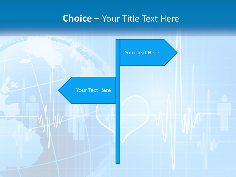 A Blue Globe With A Heart On It PowerPoint Template
