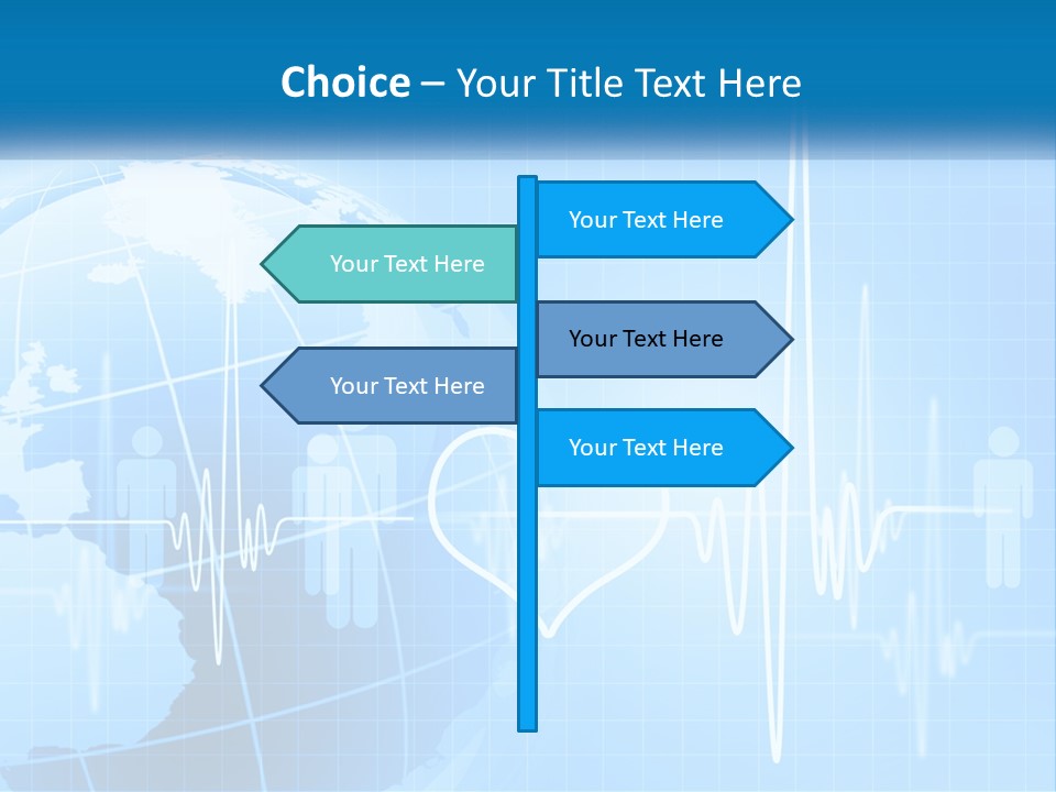 A Blue Globe With A Heart On It PowerPoint Template