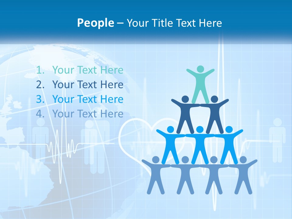 A Blue Globe With A Heart On It PowerPoint Template