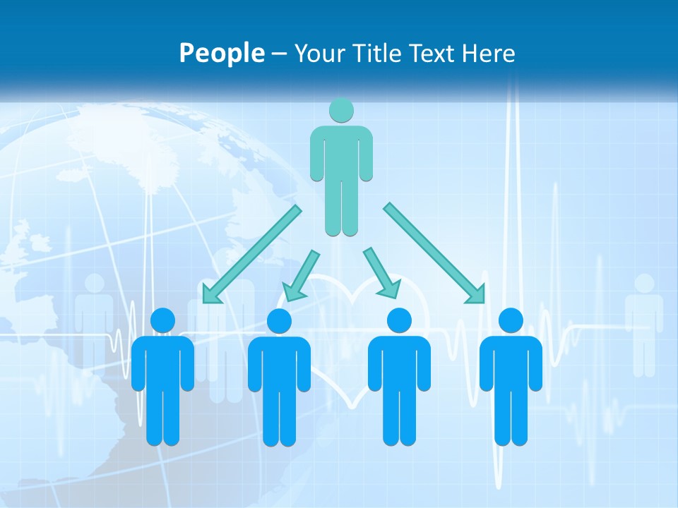 A Blue Globe With A Heart On It PowerPoint Template