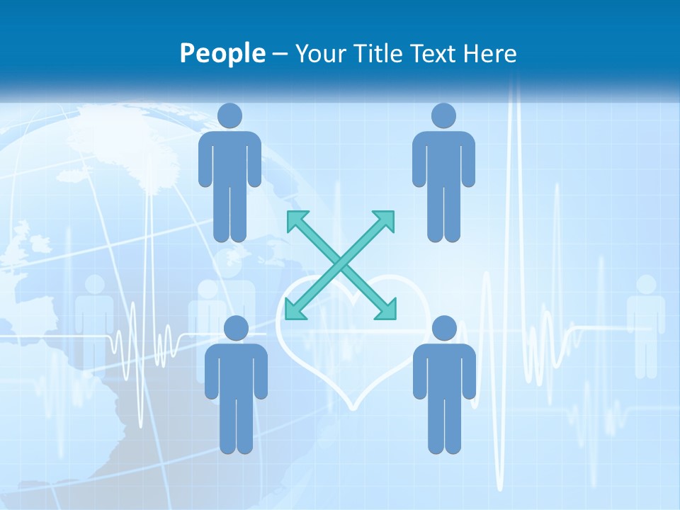 A Blue Globe With A Heart On It PowerPoint Template