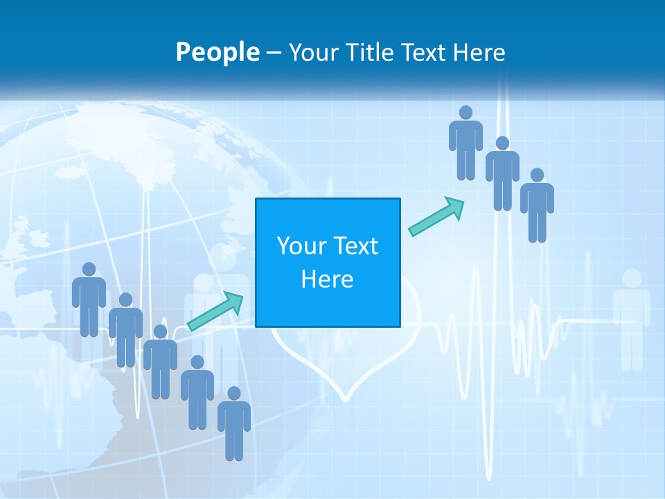 A Blue Globe With A Heart On It PowerPoint Template