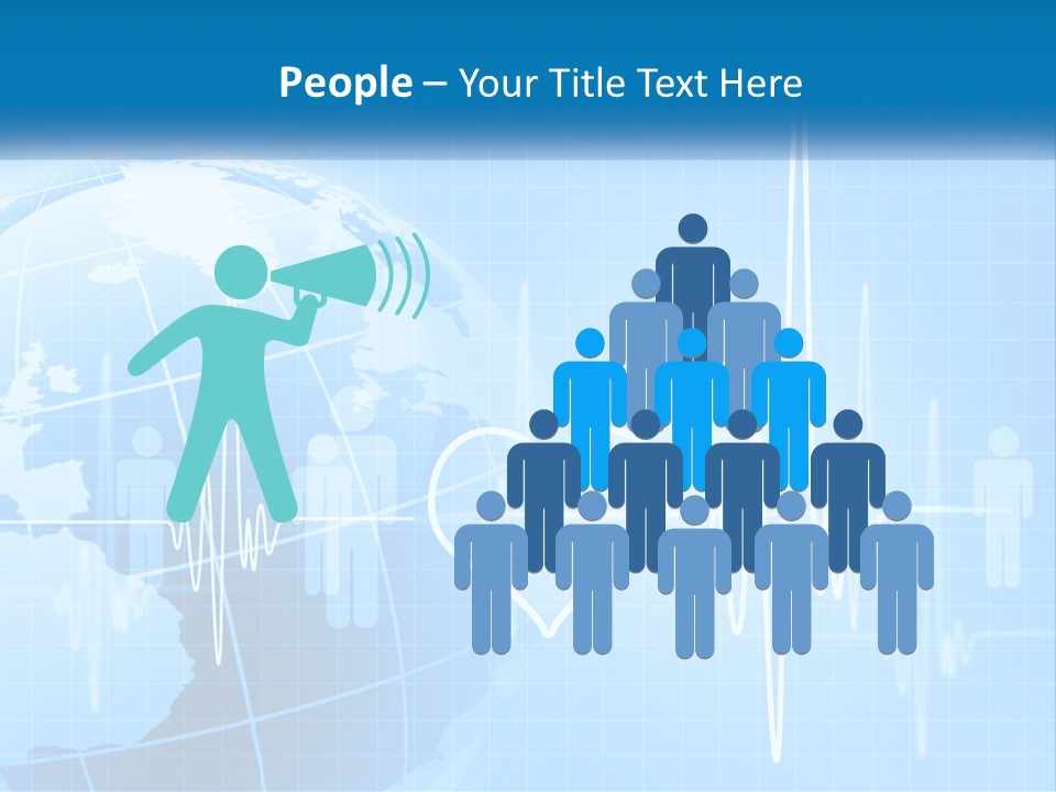 A Blue Globe With A Heart On It PowerPoint Template