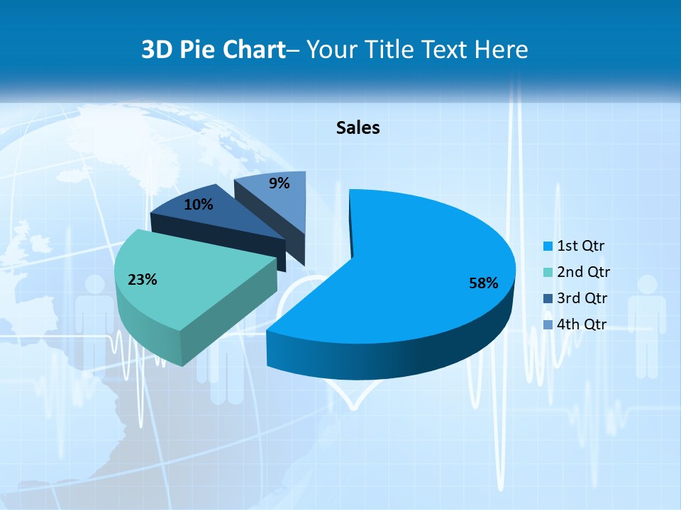 A Blue Globe With A Heart On It PowerPoint Template