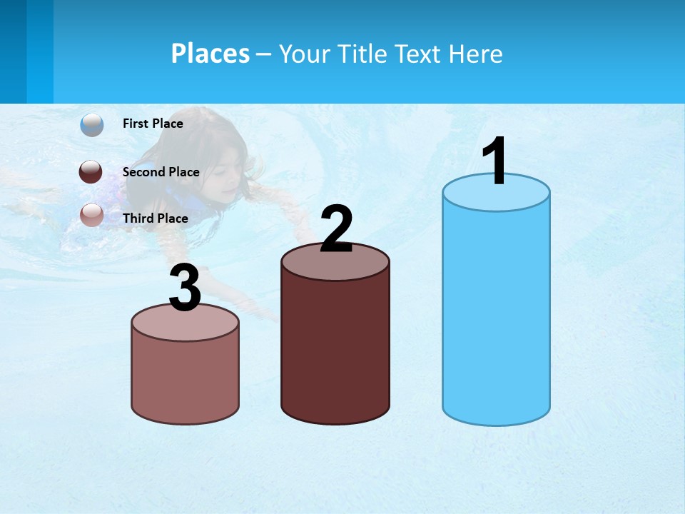 A Young Girl Swimming In A Pool Of Water PowerPoint Template