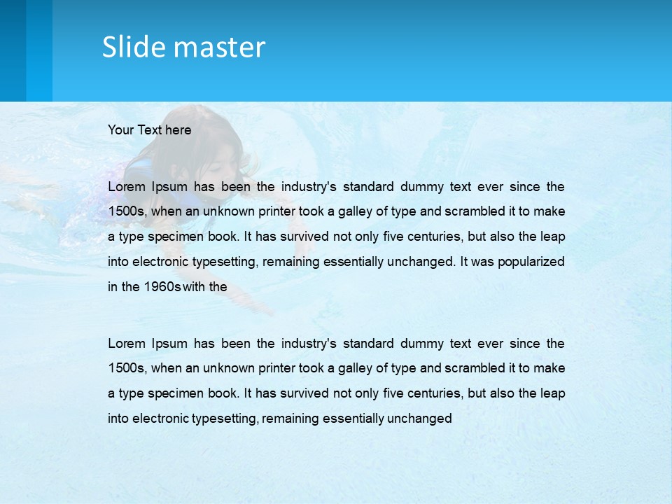 A Young Girl Swimming In A Pool Of Water PowerPoint Template