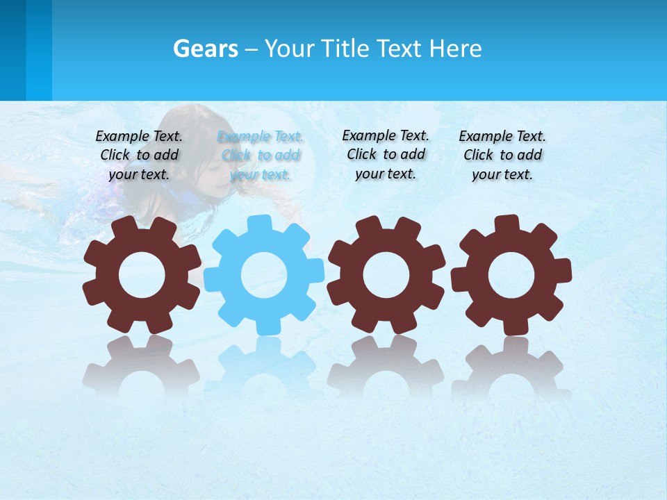 A Young Girl Swimming In A Pool Of Water PowerPoint Template