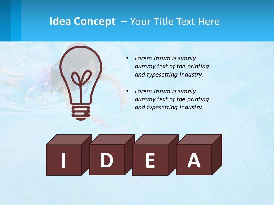 A Young Girl Swimming In A Pool Of Water PowerPoint Template