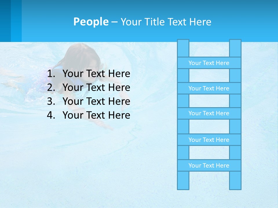 A Young Girl Swimming In A Pool Of Water PowerPoint Template