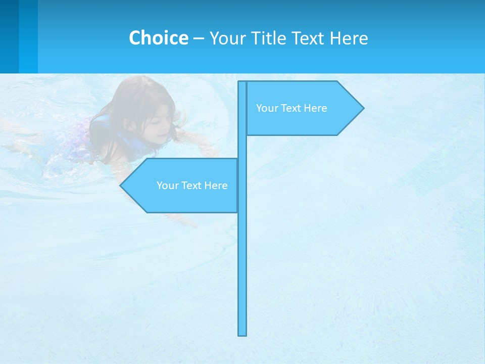 A Young Girl Swimming In A Pool Of Water PowerPoint Template