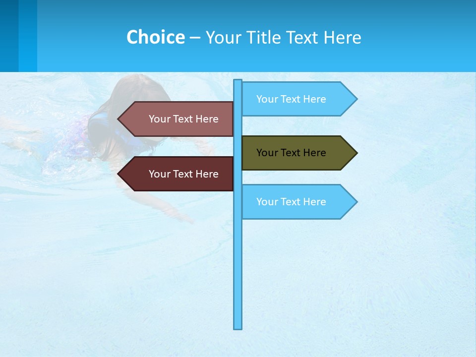 A Young Girl Swimming In A Pool Of Water PowerPoint Template