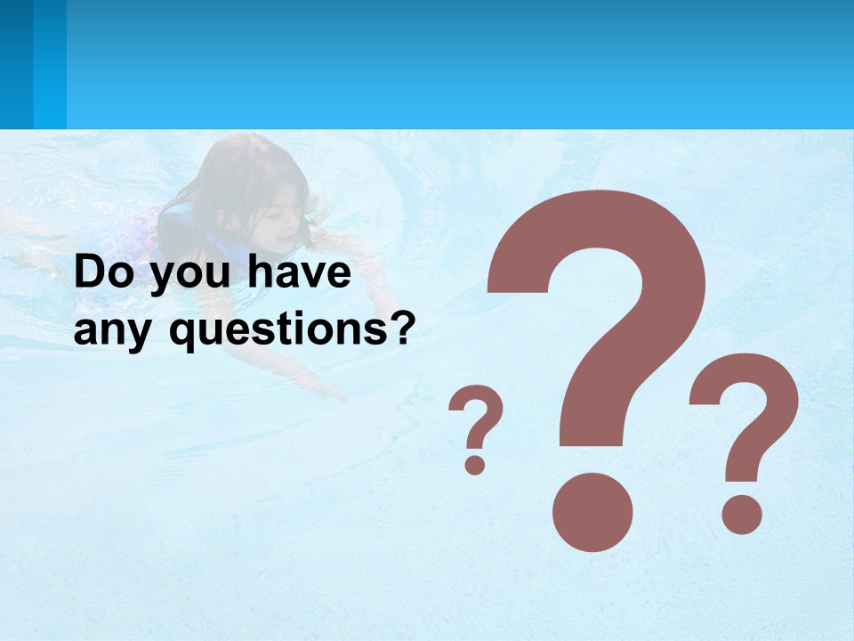 A Young Girl Swimming In A Pool Of Water PowerPoint Template