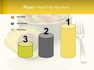 A Bowl Of Salad With An Avocado Next To A Fork PowerPoint Template