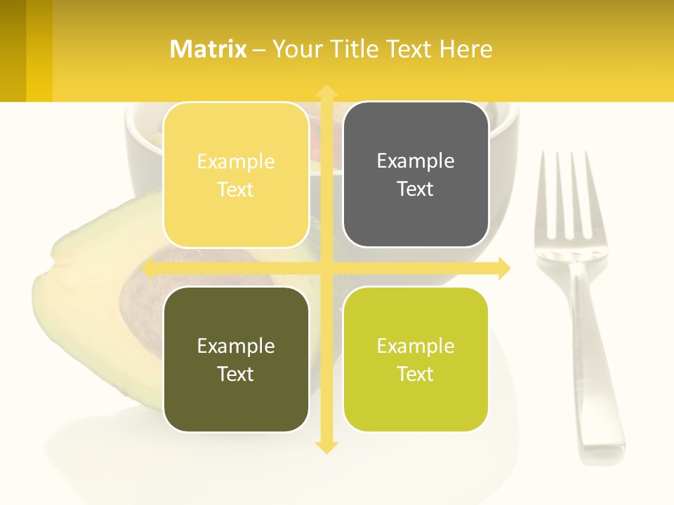 A Bowl Of Salad With An Avocado Next To A Fork PowerPoint Template