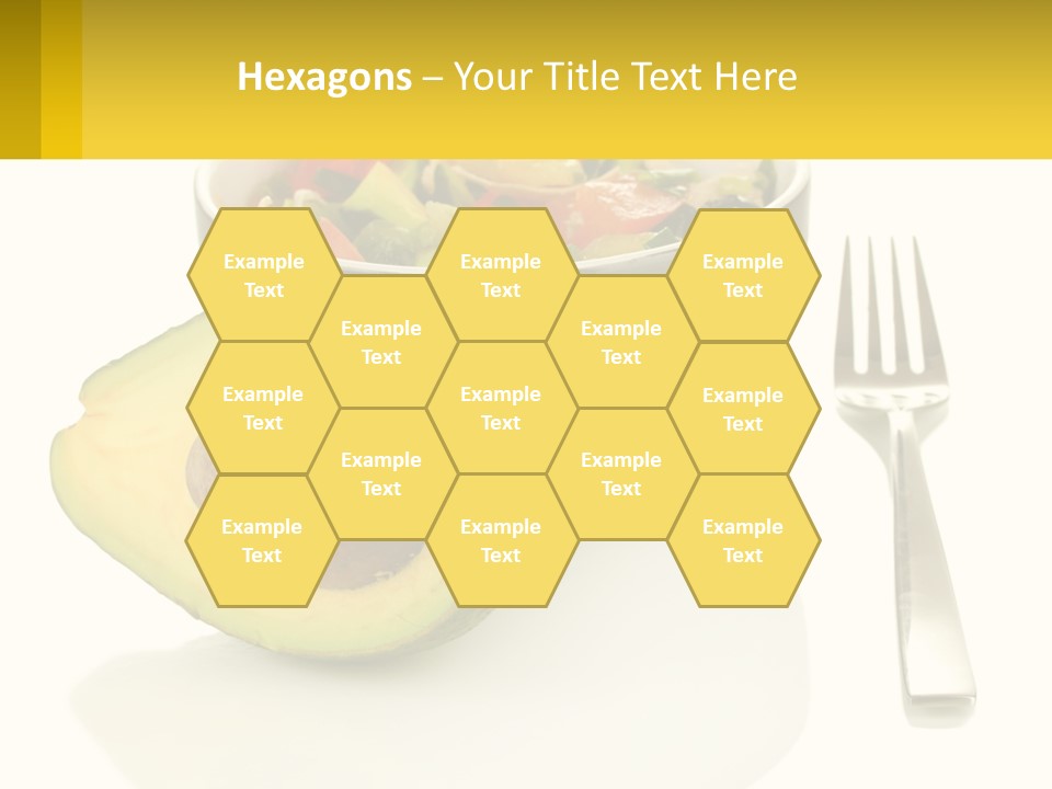 A Bowl Of Salad With An Avocado Next To A Fork PowerPoint Template