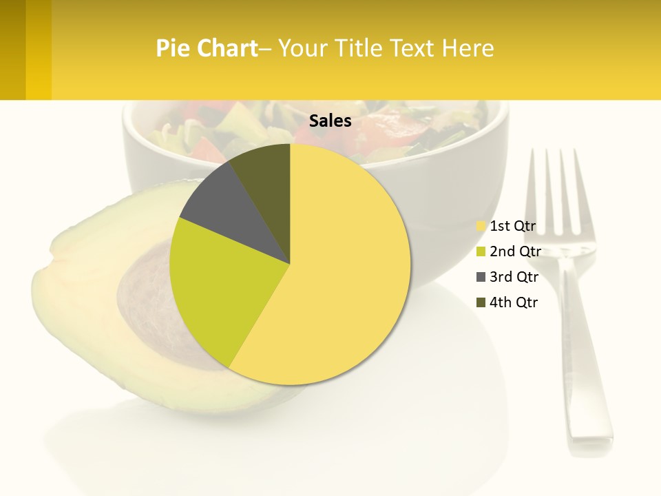 A Bowl Of Salad With An Avocado Next To A Fork PowerPoint Template