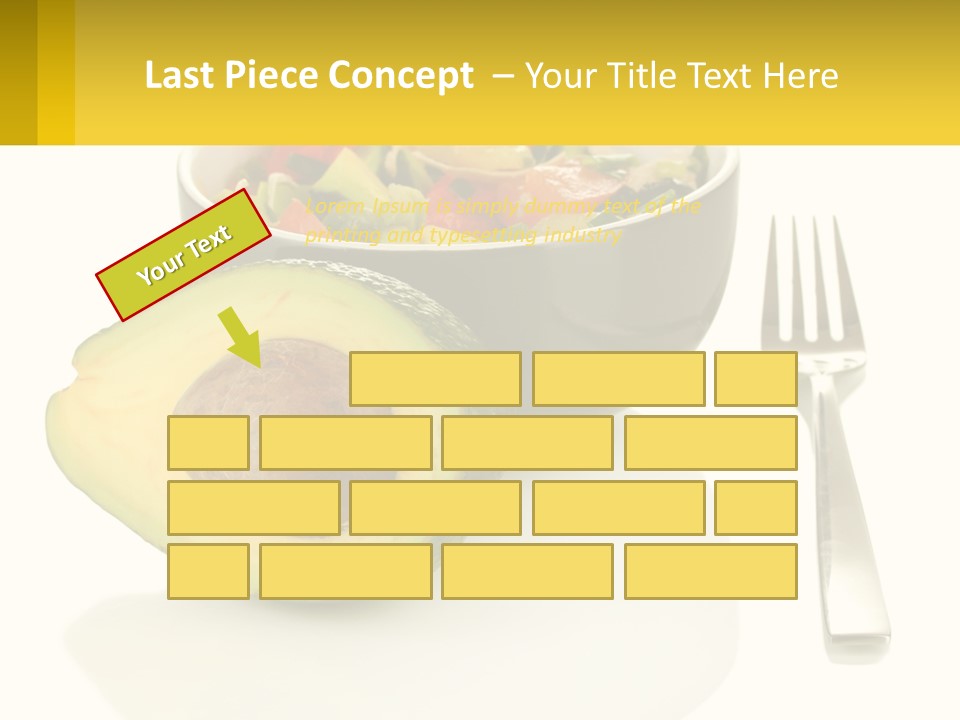 A Bowl Of Salad With An Avocado Next To A Fork PowerPoint Template