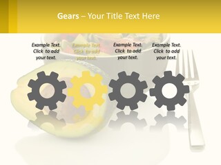 A Bowl Of Salad With An Avocado Next To A Fork PowerPoint Template