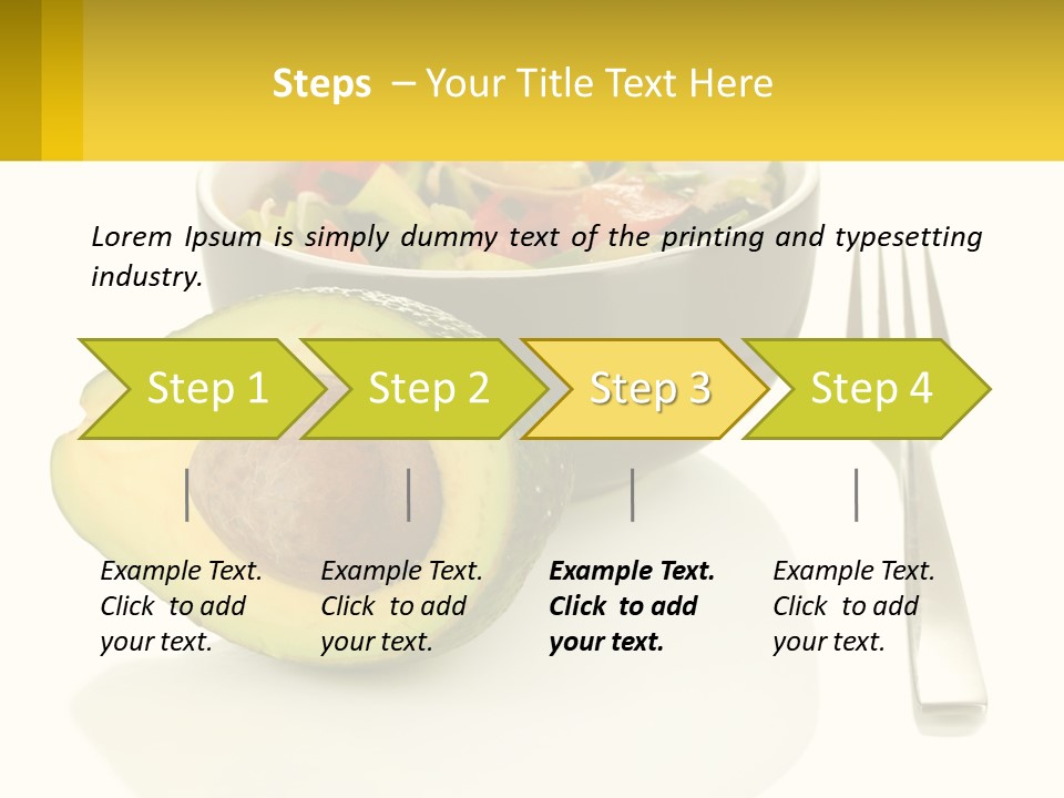 A Bowl Of Salad With An Avocado Next To A Fork PowerPoint Template