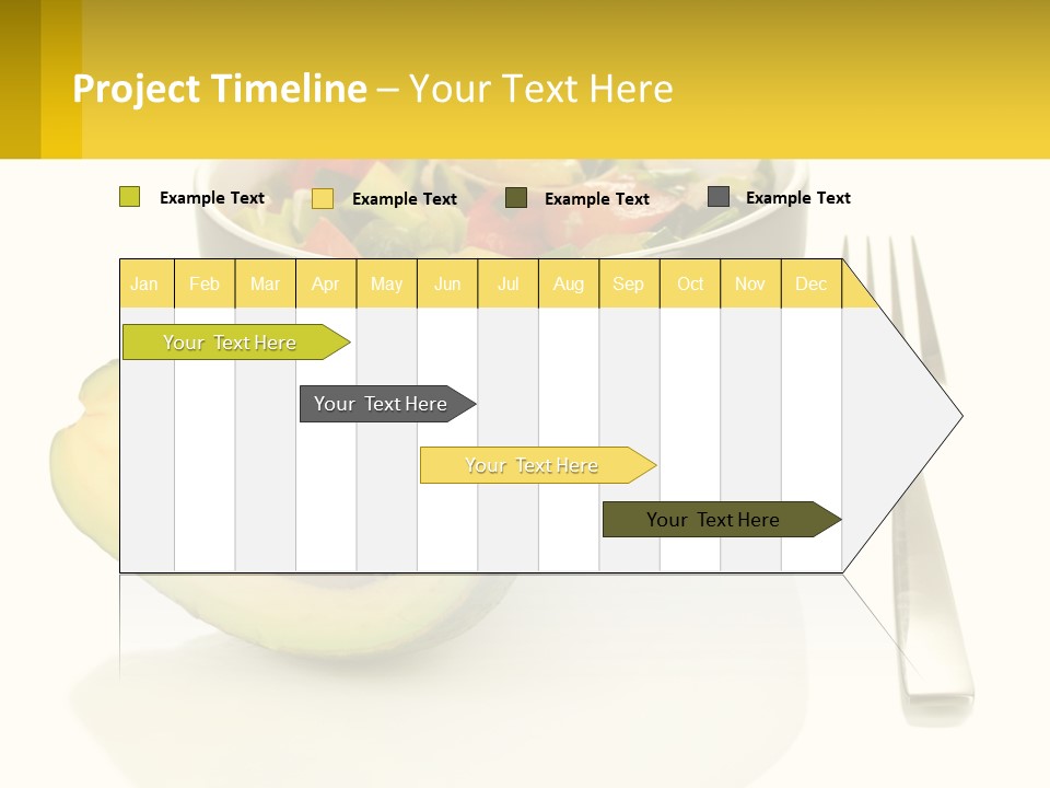 A Bowl Of Salad With An Avocado Next To A Fork PowerPoint Template