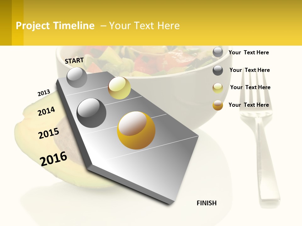 A Bowl Of Salad With An Avocado Next To A Fork PowerPoint Template