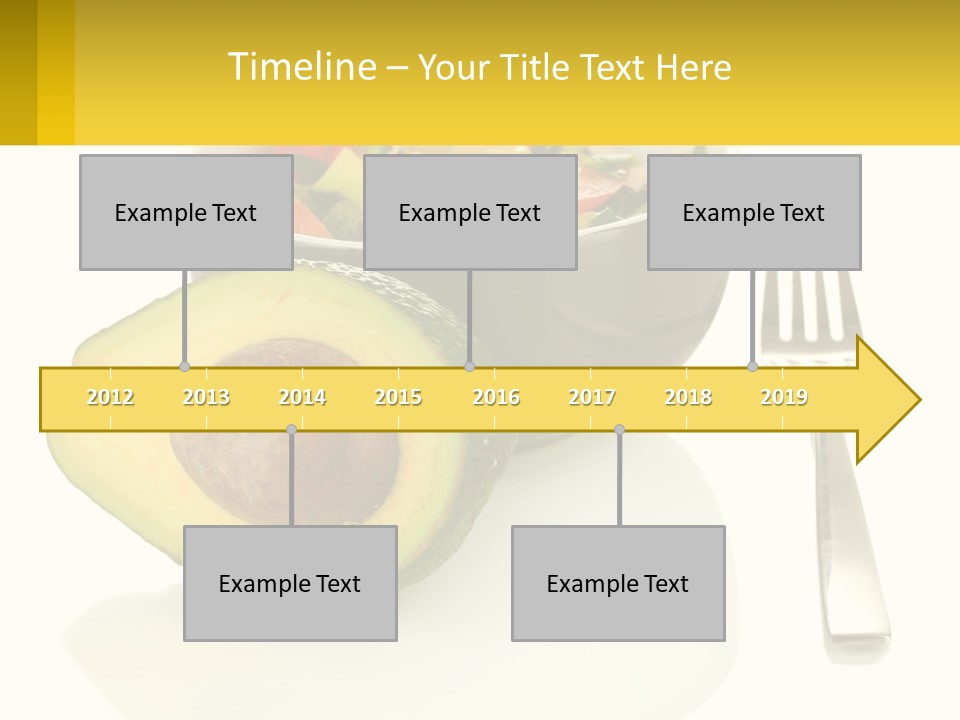 A Bowl Of Salad With An Avocado Next To A Fork PowerPoint Template