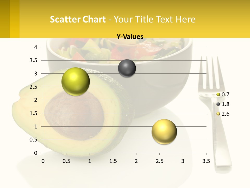 A Bowl Of Salad With An Avocado Next To A Fork PowerPoint Template
