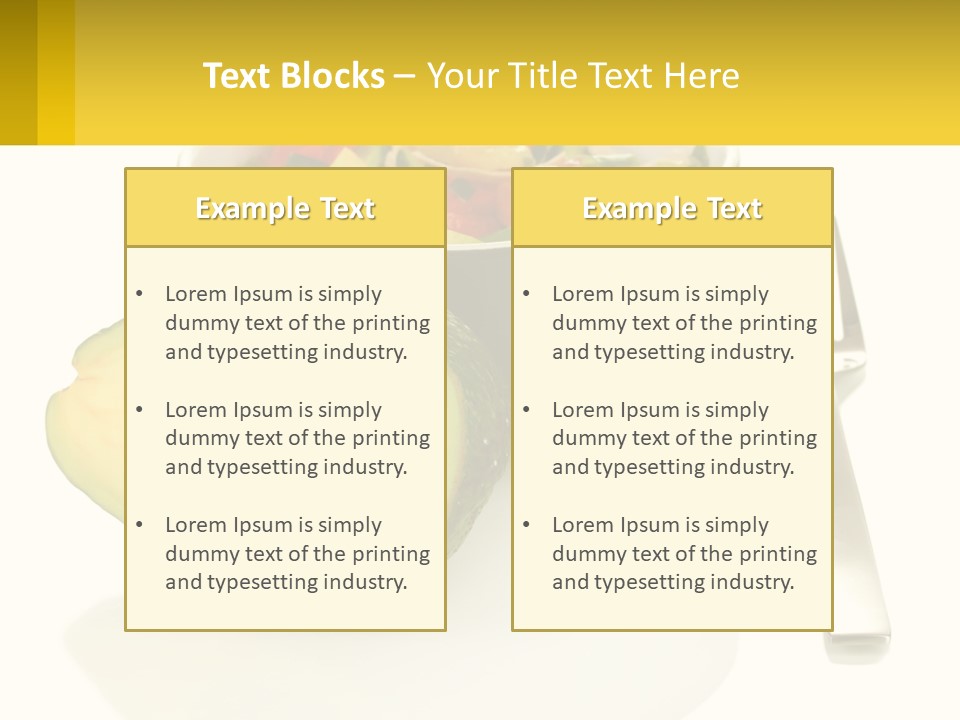 A Bowl Of Salad With An Avocado Next To A Fork PowerPoint Template