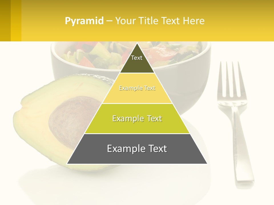 A Bowl Of Salad With An Avocado Next To A Fork PowerPoint Template