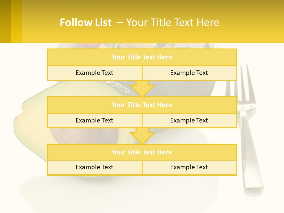 A Bowl Of Salad With An Avocado Next To A Fork PowerPoint Template