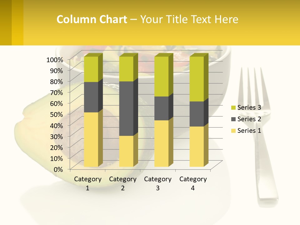 A Bowl Of Salad With An Avocado Next To A Fork PowerPoint Template