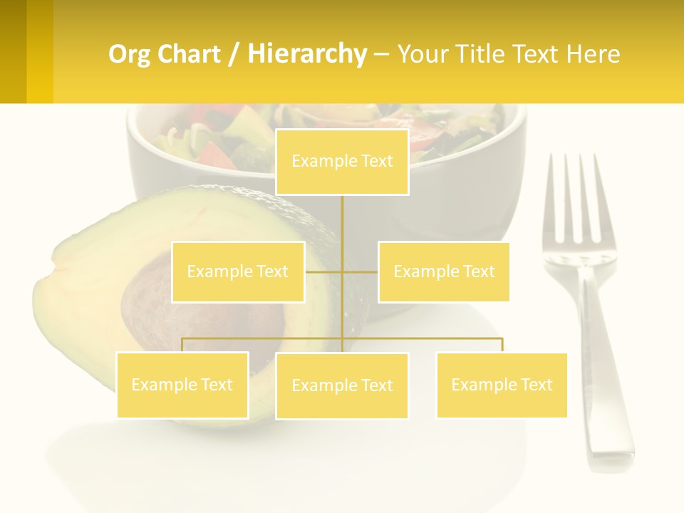 A Bowl Of Salad With An Avocado Next To A Fork PowerPoint Template