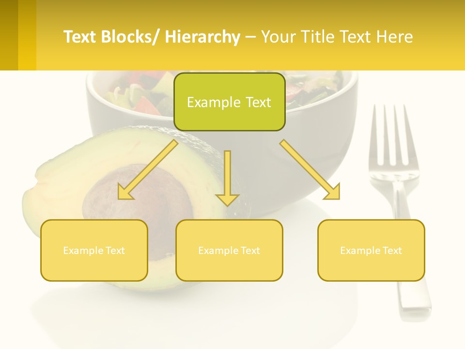 A Bowl Of Salad With An Avocado Next To A Fork PowerPoint Template