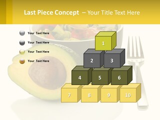 A Bowl Of Salad With An Avocado Next To A Fork PowerPoint Template