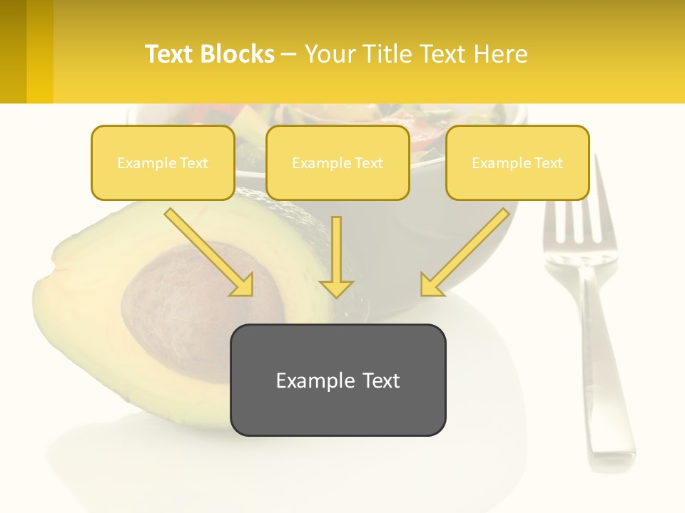 A Bowl Of Salad With An Avocado Next To A Fork PowerPoint Template