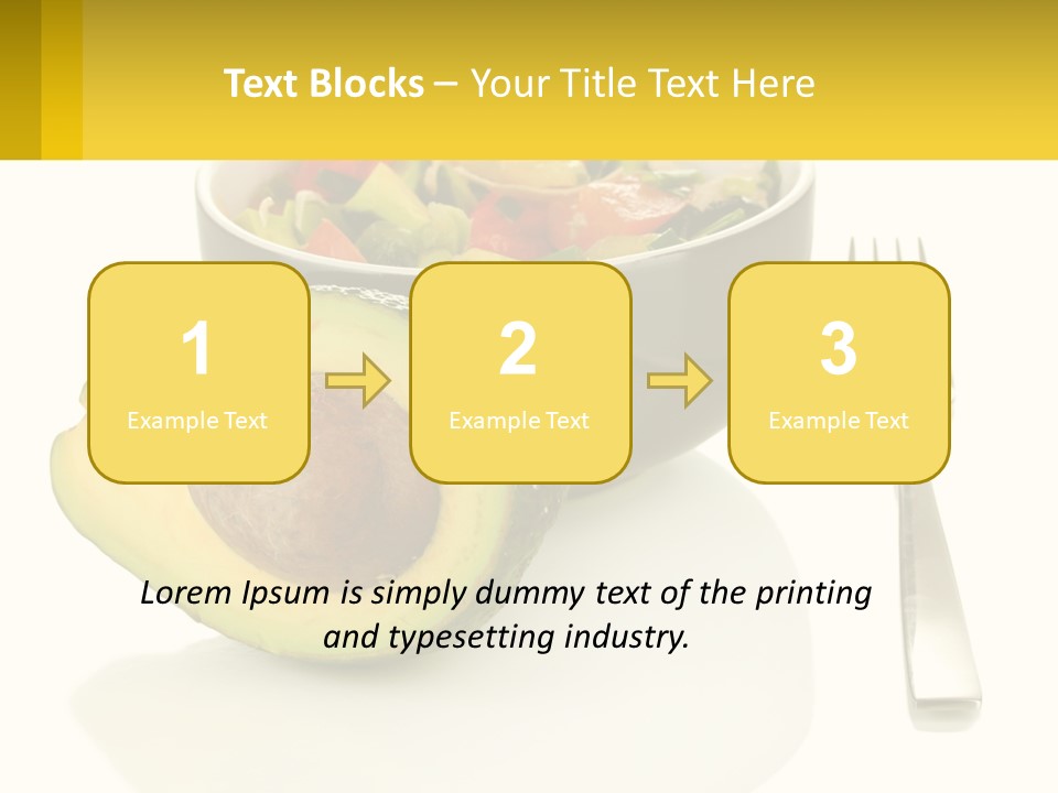A Bowl Of Salad With An Avocado Next To A Fork PowerPoint Template