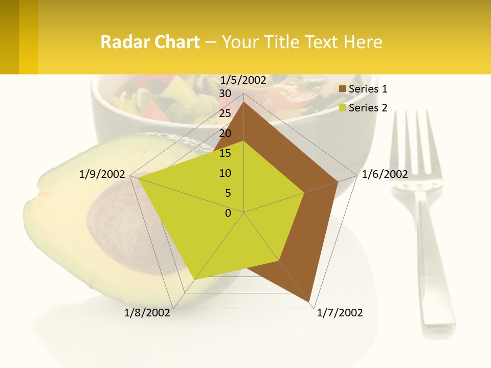 A Bowl Of Salad With An Avocado Next To A Fork PowerPoint Template