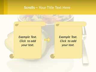 A Bowl Of Salad With An Avocado Next To A Fork PowerPoint Template