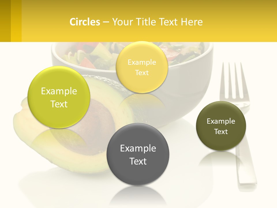 A Bowl Of Salad With An Avocado Next To A Fork PowerPoint Template