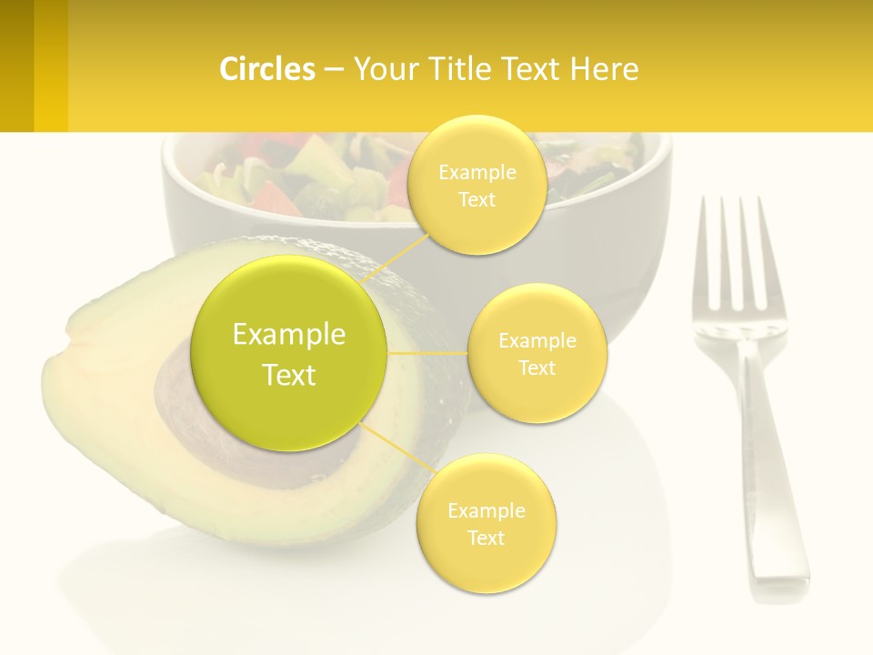 A Bowl Of Salad With An Avocado Next To A Fork PowerPoint Template