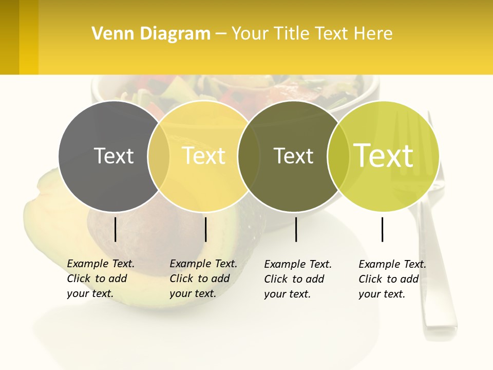 A Bowl Of Salad With An Avocado Next To A Fork PowerPoint Template
